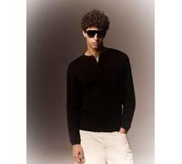 Bershka - T-shirt serafino slim a maniche lunghe nera-Nero XL