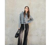 Bershka Tall - Pantaloni a fondo ampio grigi e neri-Grigio 40