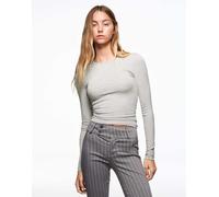 Bershka top a maniche lunghe grigio L