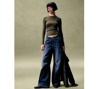 Bershka - Top a maniche lunghe kaki-Verde XL