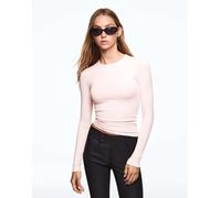 Bershka top a maniche lunghe rosa XL