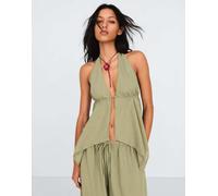 Bershka - Top allacciato al collo kaki-Verde M
