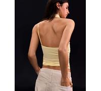 Bershka - Top asimmetrico a fazzoletto giallo S