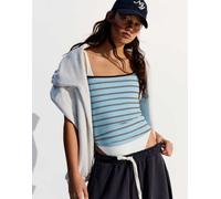 Bershka - Top azzurro con spalline sottili-Blu XS