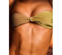 Bershka - Top bikini a fascia kaki-Verde XS