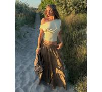 Bershka - Top con scollo a barchetta giallo S