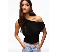 Bershka - Top con scollo a barchetta nero M