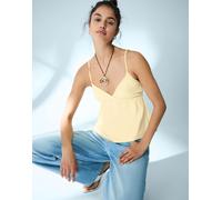 Bershka - Top giallo con spalline e volant M