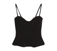 Bershka - Top peplo a corsetto nero L