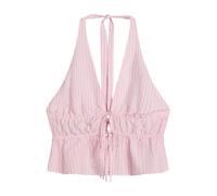 Bershka Top rosa chiaro / bianco Donna Bershka L
