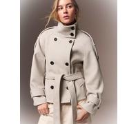 Bershka - Trench beige con collo a imbuto-Neutro L