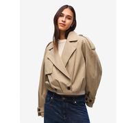 Bershka - Trench corto a palloncino color cammello-Neutro M