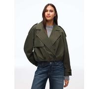 Bershka - Trench corto a palloncino kaki-Verde M
