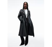 Bershka - Trench in pelle sintetica nera-Nero L