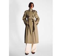 Bershka - Trench lungo beige con cintura-Neutro M-L