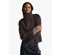 Bershka - Trench marrone con collo a imbuto 2XS