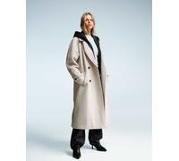 Bershka - Trench morbido color pietra con cintura-Neutro S