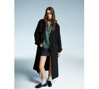 Bershka - Trench oversize nero in feltro testurizzato S