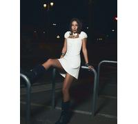 Bershka vestito corto con scollo con spacco bianco S