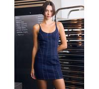 Bershka - Vestito di jeans corto blu-Blu navy M