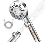 berssen Soffione Doccia Anticalcare, Doccino per Doccia 5 Modalità di Spruzzo, Lancia ad Alta Pressione, Doccetta per Doccia Universale Grande(Diametro 100mm+150cm Tubo Doccia, G1/2)