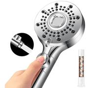 berssen Soffione Doccia Anticalcare, Doccino per Doccia 5 Modalità di Spruzzo, Lancia ad Alta Pressione, Doccetta per Doccia Universale Grande(Diametro 100mm, G1/2)