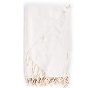 Bersuse 100% Cotone - Milas XXL Asciugamano Coperta Turco - Telo Mare, Divano Letto, Copridivano -Bianco