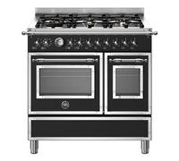 Cucina Libera Installazione 90 cm Bertazzoni Piano a Gas 6 Fuochi Doppio Forno Elettrico Serie Heritage Nero Opaco HER96L2ENET#CONSEGNA IN 3 SETTIMANE##CONSEGNA IN 3 SETTIMANE#