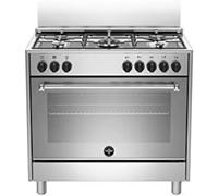 La Germania Cucina a Gas 5 Fuochi Forno Elettrico Multifunzione Libera Installazione Larghezza x Profondità 90x60 Classe energetica A colore Inox - AMN965EXV