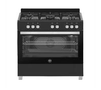 SE965ENE/24 - Cucina a gas con forno elettrico, 90x60 cm, Nero, Classe energetica A