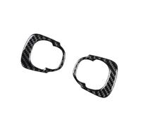 BERTGDA 2 pezzi di rivestimento del pannello dei pulsanti del volante dell'auto, adatto for Fiat, 500L 2014-2017 adesivi in fibra di carbonio modanature interne Adesivi per la protezione del volante