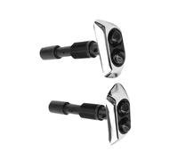 BERTGDA 2 pezzi Ugello lavafari, adatto for E38 Serie 7 725 728 730 735 740 750 1994-2001 61678370559 61678370560 Jet Getto spray per la pulizia dei fari(Black Silver)