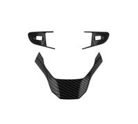 BERTGDA 3 pezzi/set coprivolante for auto, adatto for Peugeot 408 2014-2019 accessori for auto for console centrale Adesivi per la protezione del volante(ABS carbon fiber)