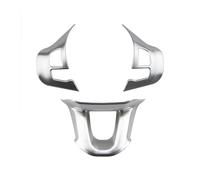 BERTGDA 3 pezzi/set pannello volante auto rivestimento, adatto for Peugeot, 2008 208 2014-2018 Adesivi per la protezione del volante(Matt Silver)