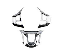 BERTGDA 3 pezzi/set pannello volante auto rivestimento, adatto for Peugeot, 2008 208 2014-2018 Adesivi per la protezione del volante(Glossy Silver)