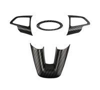 BERTGDA 4 pezzi adesivi for pannello ruota, adatti for Ford, Focus 3 MK3 2015-2018 accessori for paillettes for volante, rivestimento for volante Adesivi per la protezione del volante