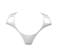 BERTGDA Adesivo for rivestimento pannello volante, adatto for E90, serie 3 2005-2012 ABS cornice cromata decorazione accessori auto Adesivi per la protezione del volante(ABS Silver)