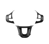 BERTGDA Adesivo volante auto da 3 pezzi, adatto for Peugeot, 2008 2014-2019 Adesivi per la protezione del volante(Carbon fiber)