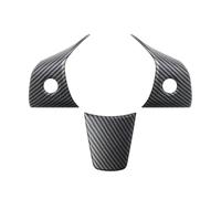 BERTGDA Copertura adesiva for volante auto, adatta for modello 3 Y 2023, telaio di rivestimento del pannello auto, accessori interni modificati modello Y Adesivi per la protezione del volante