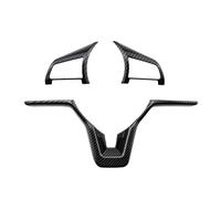 BERTGDA Copertura pulsante, adatta for Nissan, Xtrail T32 Rogue Note Qashqai J11 Versa Juke Micra Kicks Leaf Sentra 2017-2022 Adesivi per la protezione del volante(Carbon Fiber 3Pcs)