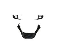 BERTGDA Coprivolante for auto, adatto for Peugeot, 408 2014-2019, accessori for cornici con pulsanti, stile auto Adesivi per la protezione del volante(Carbon fibre 3 pcs)