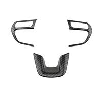 BERTGDA Decorazione del pannello del volante dell'auto, adatta for Jeep, Compass 2017-2020, accessori, rivestimento interno, adesivo, pulsante Adesivi per la protezione del volante(Carbon black)