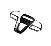 BERTGDA Decorazione del rivestimento del pannello dei pulsanti del volante, adatta for Dodge, Challenger Charger 2015-2021 Accessori Telaio in fibra di carbonio Adesivi per la protezione del volante