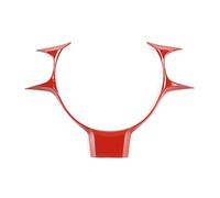 BERTGDA Rivestimento del pannello del volante, adatto for Toyota, Subaru 86, BRZ 2017-2021 Accessori for auto Auto in fibra di carbonio Adesivi per la protezione del volante(Red)