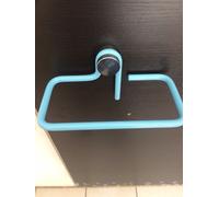 BERTOCCI 7038 SUPPORTO PER PORTA SAPONE IN OTTONE LACCATO AZZURRO LINEA SEGNO