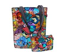 Bertoni Borsa A Tracolla Per Cosmetici Set Di 2 Borse Organizer Shopper Codura Con Cerniera Lampo Sunny Solo Hippi