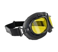 Bertoni Occhiali Moto Vintage Aviatore AF195B Nero Opaco Lente Gialla