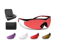 Bertoni Occhiali da Tiro Sportivo Poligono con 4 Lenti Intercambiabili e Clip Accessorio per Lenti da Vista Graduate - SH898 SOS by Italy Occhiali Tattici Uomo e Donna per Shooting