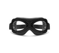 Bertoni Occhiali Moto Vintage Retro Neri e Cromati Dimensioni Compatte con Outriggers AF77 - Occhiali Aviatore da Casco