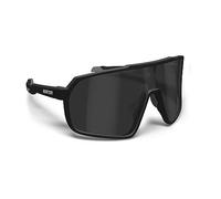 Bertoni Occhiali Sportivi Ciclismo MTB Running per Uomo Donna in TR90 100% Protezione UV mod. GEMINI (Nero Opaco/Nero Lucido - Lente Specchiata Argento)